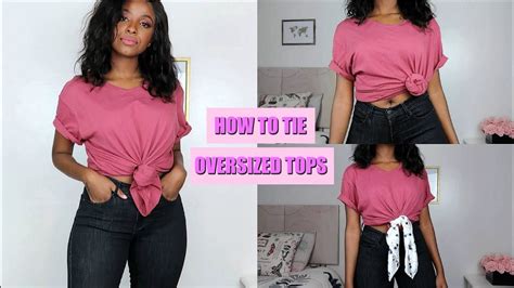 how to tie oversized shirts